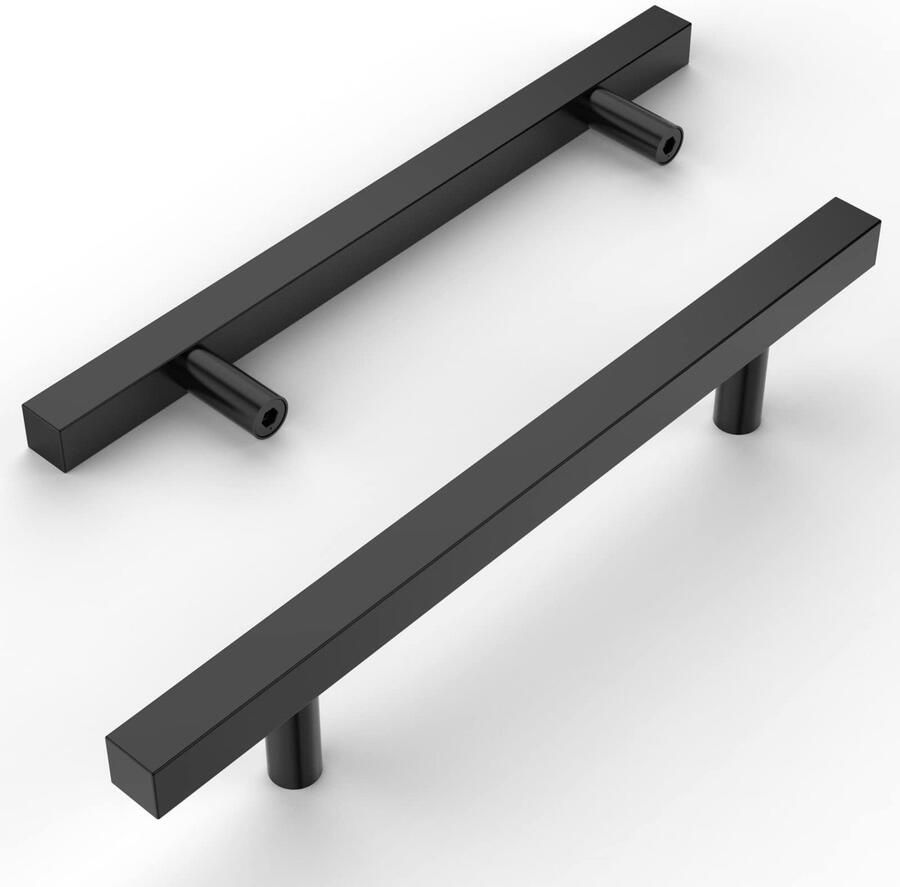 Ibenzoa Set van 10 Meubelgrepen Zwart Roestvrij Staal Voor Meubels en Kasten