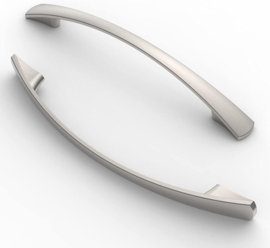 Ibenzoa Set van 10 moderne handgrepen voor kasten en keukens in satijn nikkel