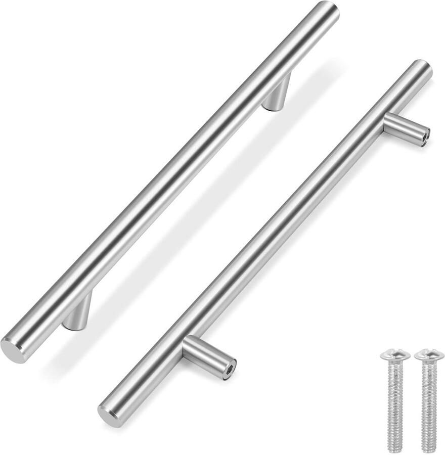 Ibenzoa Set van 10 moderne handgrepen voor kasten en lades in zilverkleur