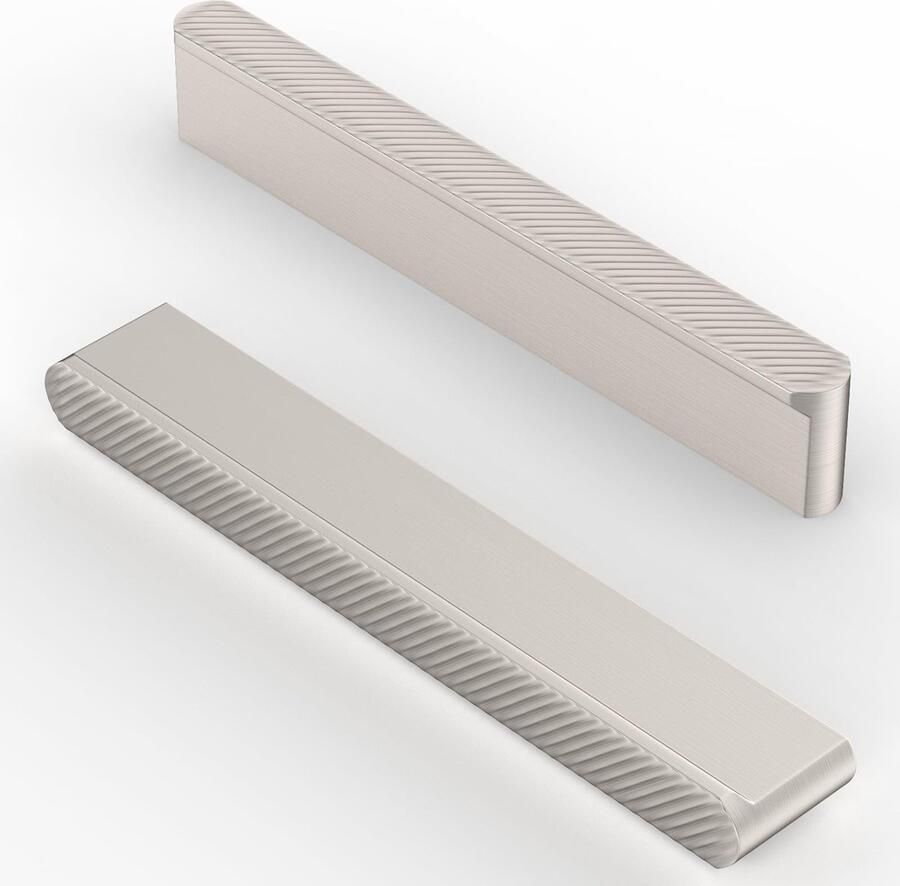 Ibenzoa Set van 10 Moderne Kastgrepen in Geborsteld Nikkel voor Deuren en Lades