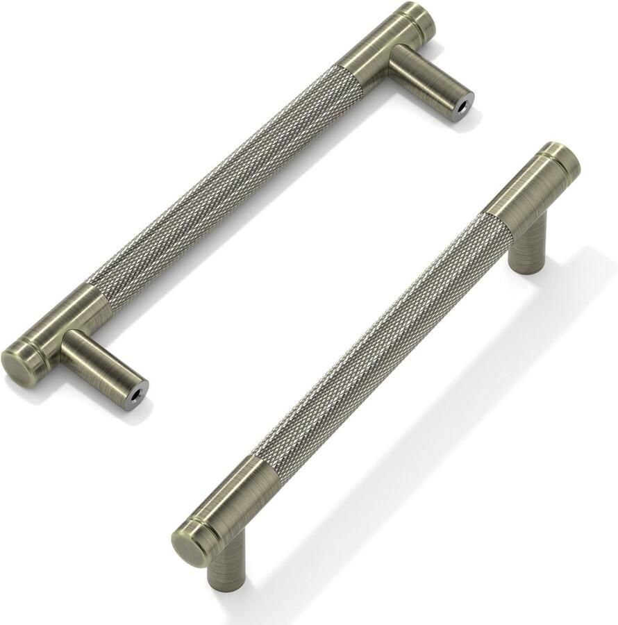 Ibenzoa Set van 10 moderne kastgrepen met uniek gekarteld ontwerp en antiek messing afwerking