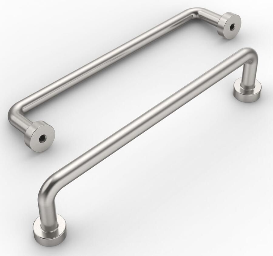 Ibenzoa Set van 10 Moderne Meubelgrepen in Geborsteld Nikkel voor Kasten en Laden