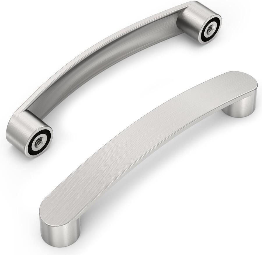 Ibenzoa Set van 10 moderne meubelgrepen in geborsteld satijn nikkel voor kasten en lades