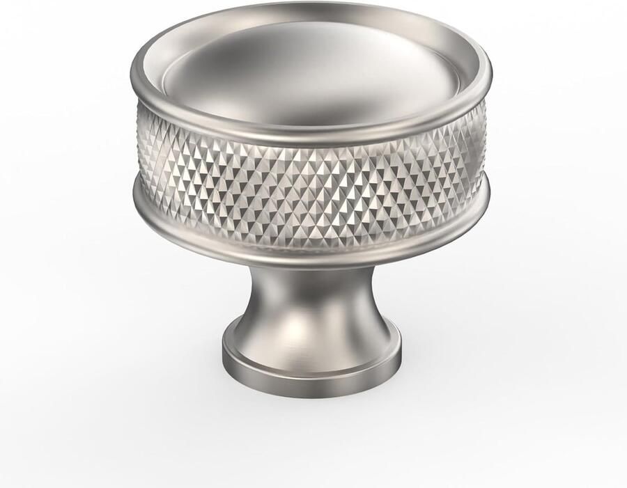 Ibenzoa Set van 10 Robuuste Meubelknoppen Geborsteld Nikkel Finish voor Kasten en Lades