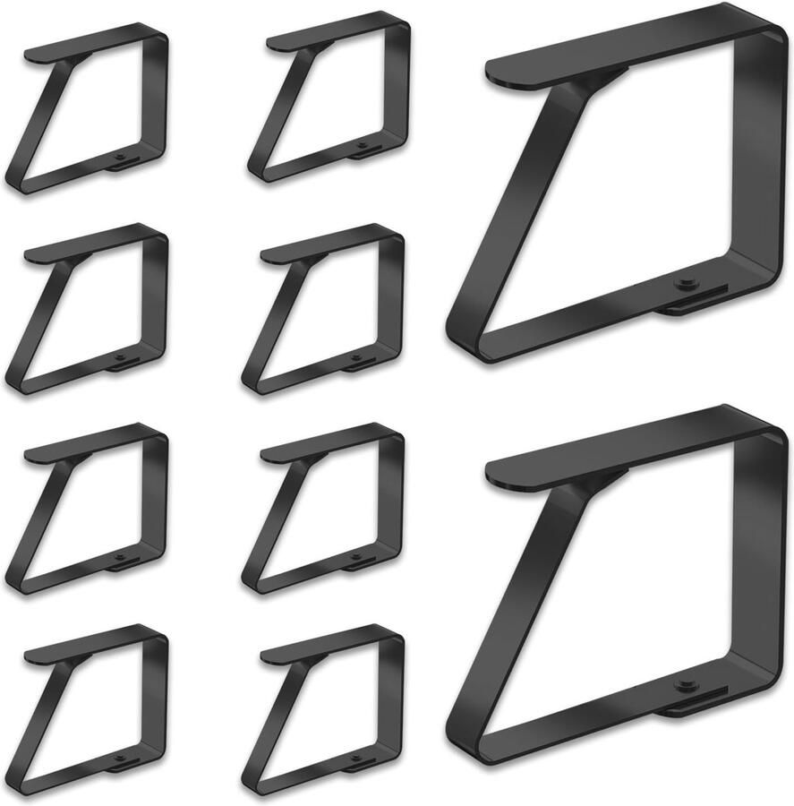 Ibenzoa Set van 10 Roestvrijstalen Tafelkleedklemmen voor Binnen en Buiten Tafels