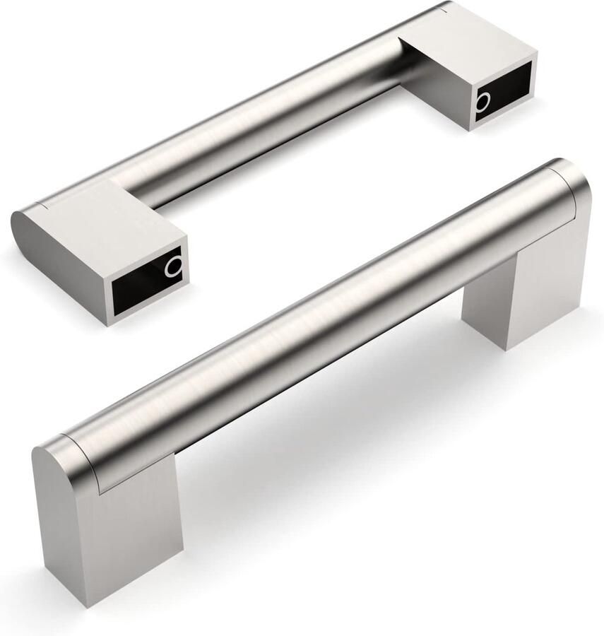 Ibenzoa Set van 10 Stijlvolle Geborsteld Nikkel Meubelgrepen voor Kast en Keuken