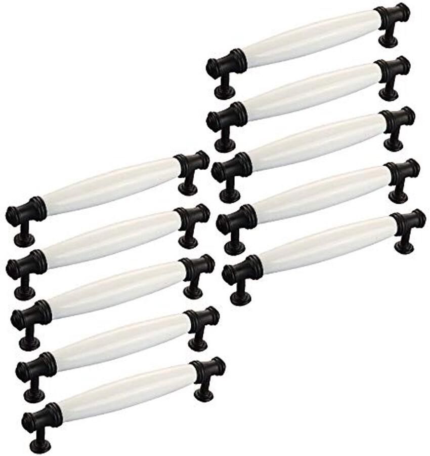 Ibenzoa Set van 10 stijlvolle meubelgrepen voor kasten en lades met keramische afwerking