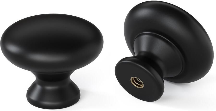 Ibenzoa Set van 10 stijlvolle zwarte kastknoppen voor kasten en laden met eenvoudige installatie