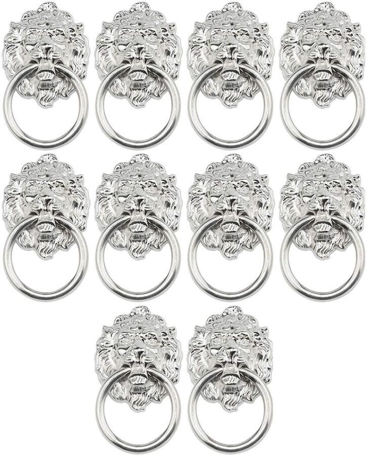 Ibenzoa Set van 10 Vintage Retro Stijl Deurknoppen met Leeuwenkop voor Kasten en Laden