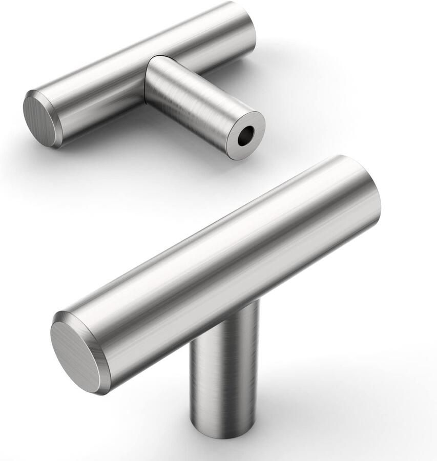 Ibenzoa Set van 12 Moderne Roestvrij Stalen Meubelknoppen voor Kast en Lade in Geborsteld Nikkel