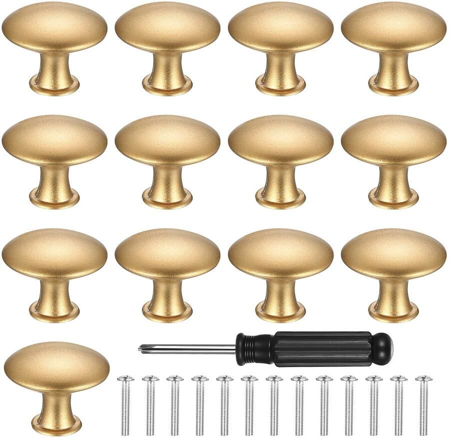 Ibenzoa Set van 13 Gouden Meubelknoppen Vintage Ronde Deurknoppen voor Meubels