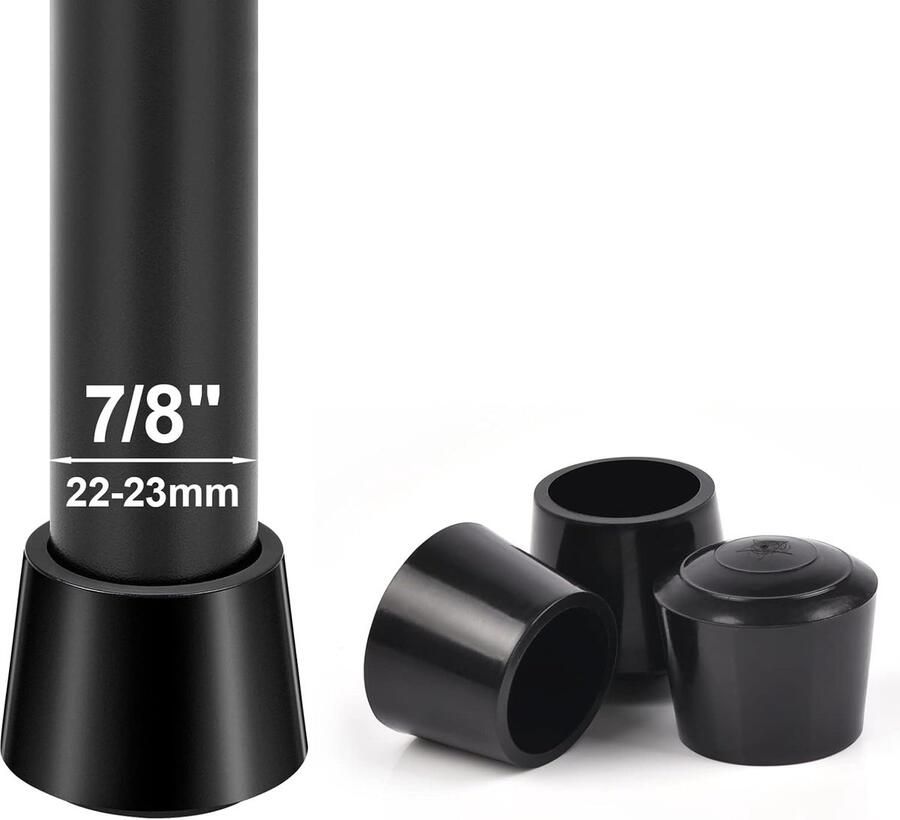 Famanu stoeluiteinden 16 stuks 22 mm stoelpoot rubber stoelpoot beschermt de vloer tegen lawaai en krassen binnendiameter 7 8 inch zwart
