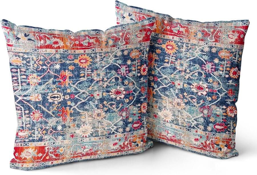 Ibenzoa Set van 2 Boho Velours Kussenslopen met Retro Patroon voor Bank en Woonkamer