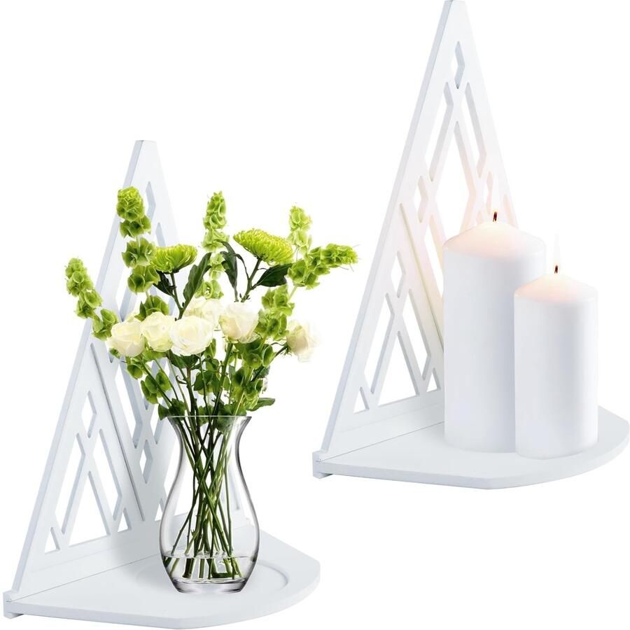 Ibenzoa Set van 2 houten wandkandelaren voor sfeervolle decoratie in huis