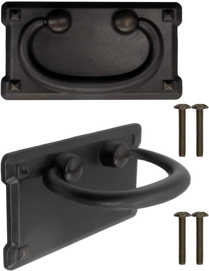 Ibenzoa Set van 2 inklapbare handgrepen voor laden in vintage stijl zwart