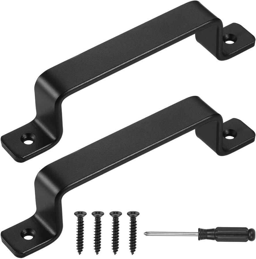 Ibenzoa Set van 2 klassieke zwarte gietijzeren deurgrepen voor toepassingen binnen en buiten