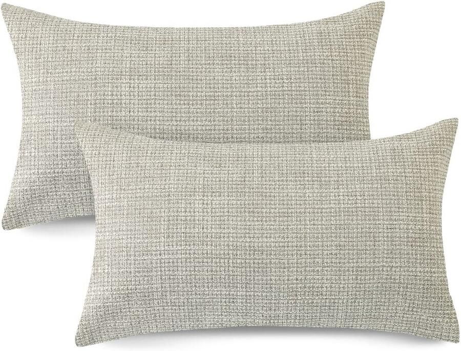 Ibenzoa Set van 2 moderne linnen kussenhoezen voor bank en slaapkamer decoratie