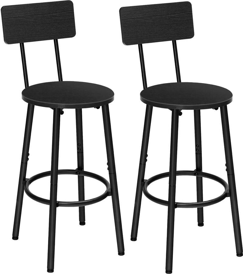 Ibenzoa Set van 2 stijlvolle barkrukken met ergonomische rugleuning en voetensteun