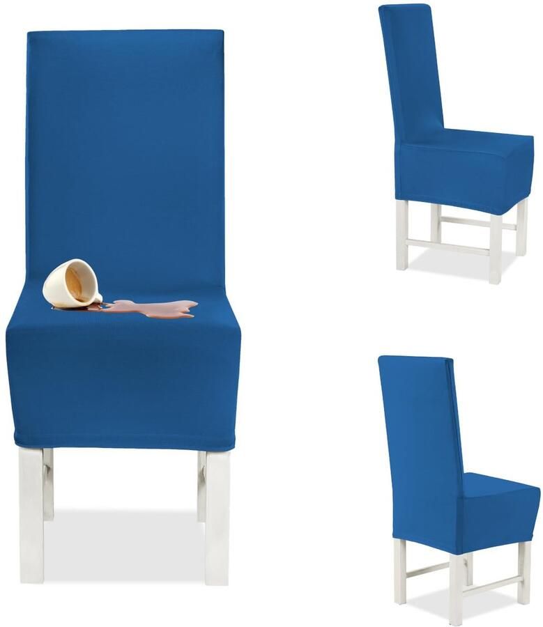 Ibenzoa Set van 2 Universele Stoelhoezen voor Vierkante Rugleuning Lichtblauw