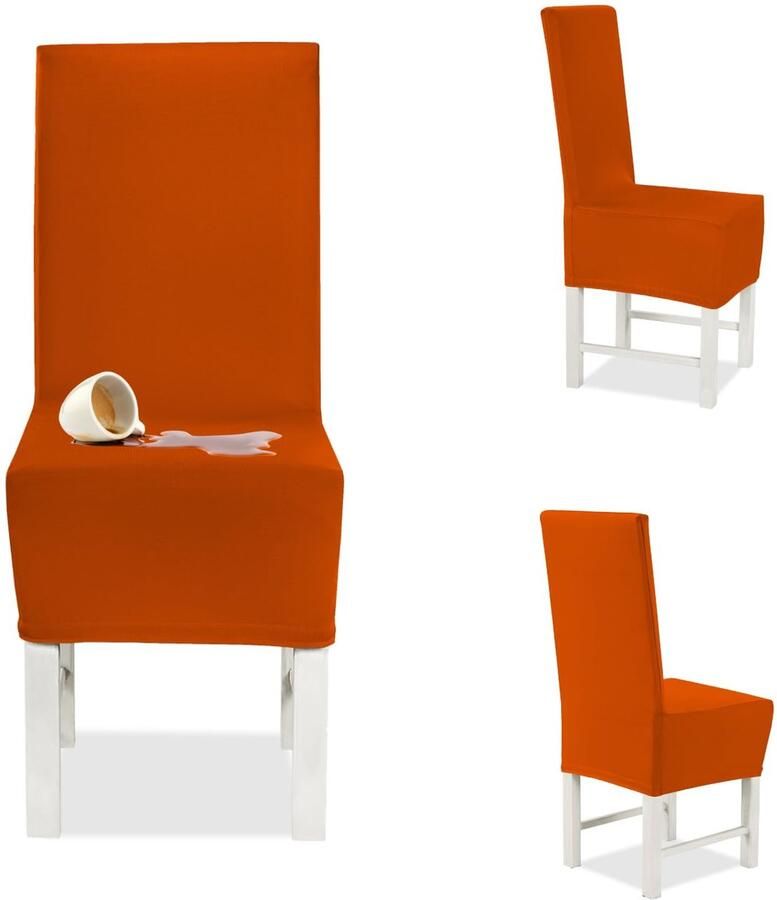 Ibenzoa Set van 2 Universele Stoelhoezen voor Vierkante Rugleuningen in Baksteenkleur