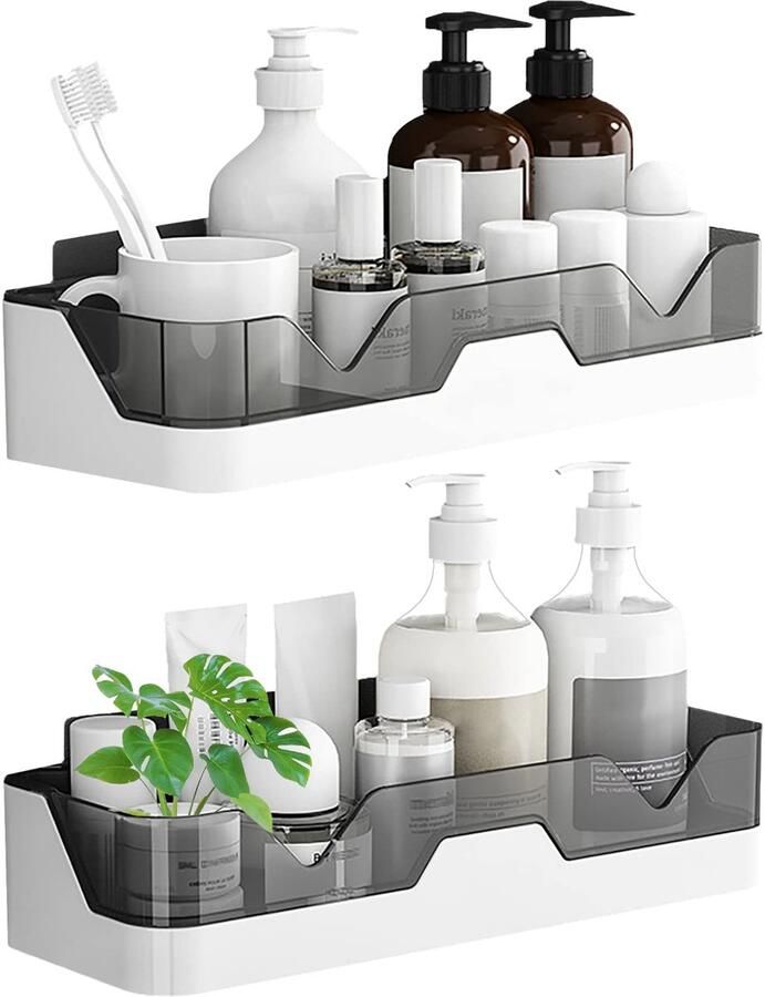 Ibenzoa Set van 2 Zelfklevende Doucheplanken voor Badkamer en Keuken Zonder Boren Houdt tot 7 kg