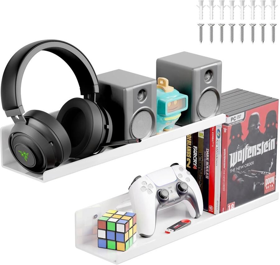 Ibenzoa Set van 2 Zwevende Wandschappen voor Multifunctioneel Gebruik in Huis