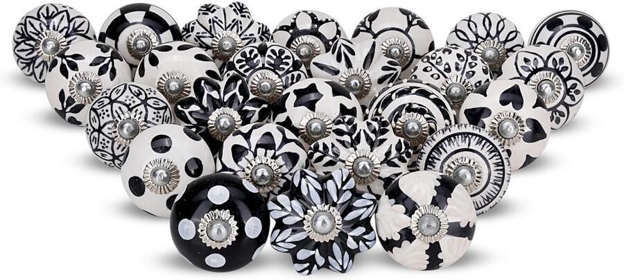 Ibenzoa Set van 25 Multifcolore Keramische Kastknoppen Boheems Design voor Meubelstukken