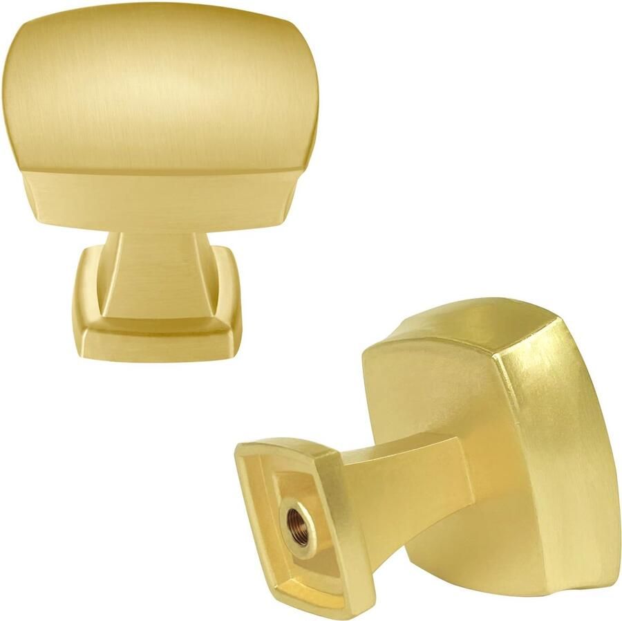 Ibenzoa Set van 30 Gouden Vierkante Kastknoppen van Messing met Schroeven voor Meubels