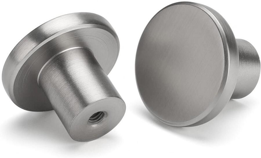 Ibenzoa Set van 30 Meubelknoppen Roestvrij Stalen Kastknoppen Ronde Knoppen Zilveren Ladeknoppen voor Meubels en Divers Gebruik