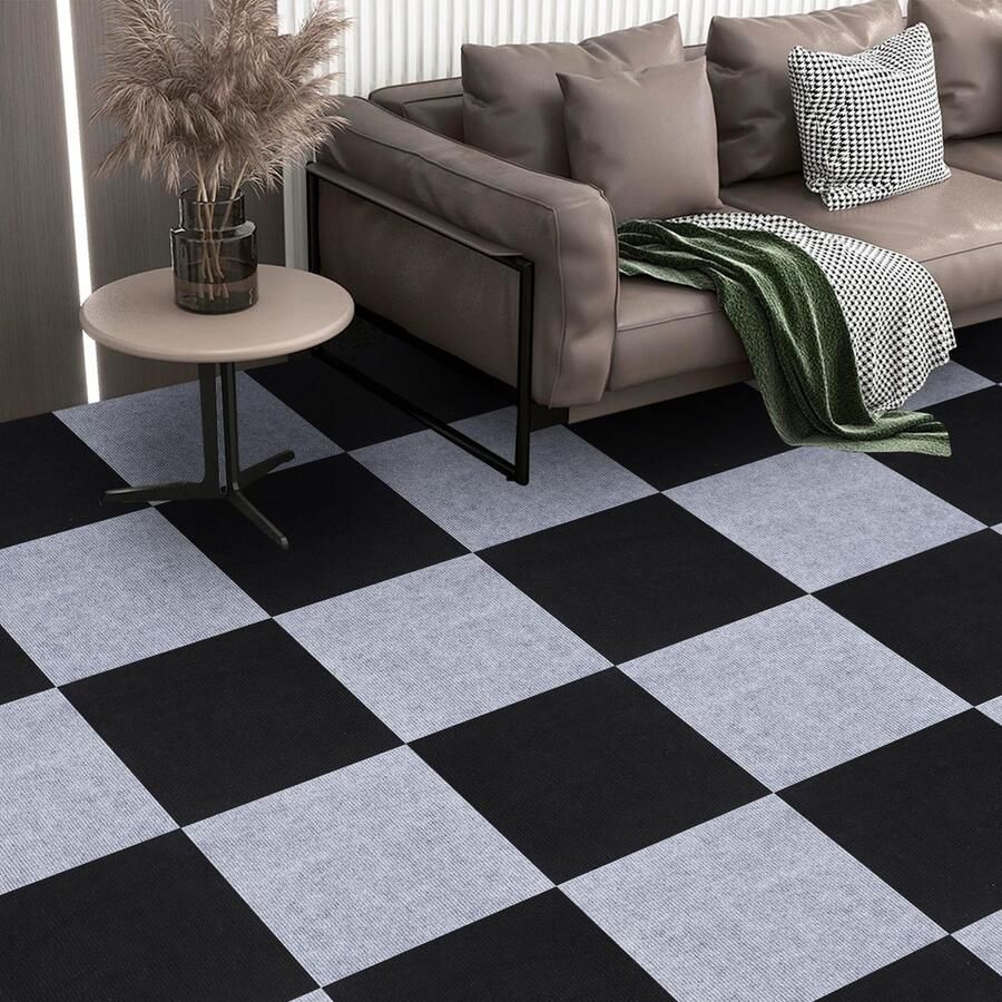 Ibenzoa Set van 30 Zelfklevende Tapijttegels Vierkante Tegels voor Oppervlakken en Antislip