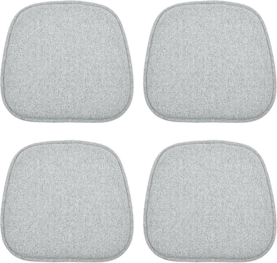 Ibenzoa Set van 4 Comfortabele Antislip Zitkussens voor Eetkamerstoelen Wasbaar Grijs
