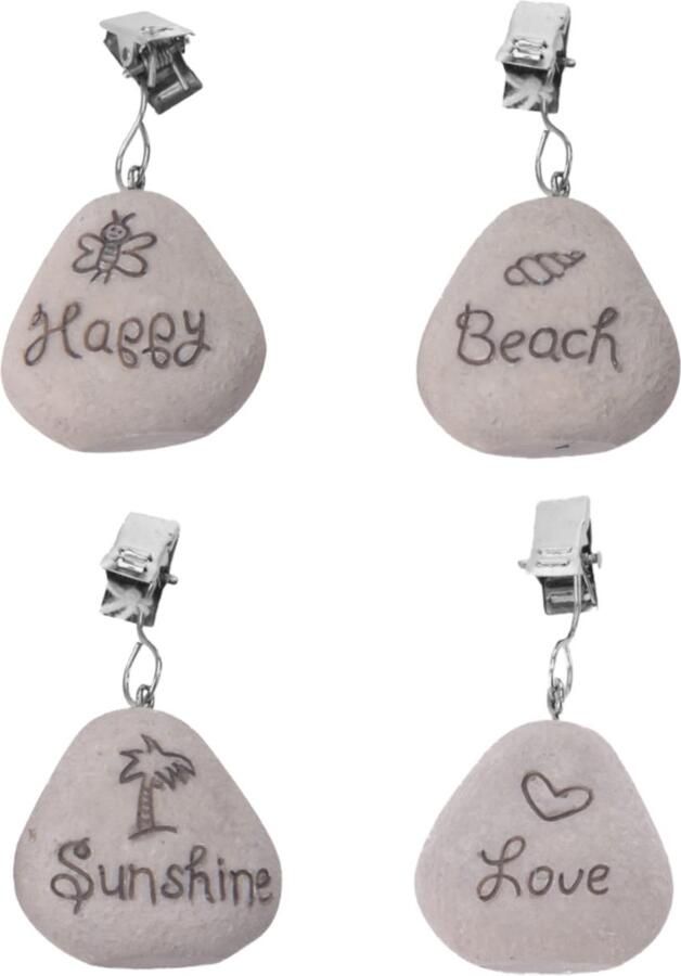 Ibenzoa Set van 4 decoratieve tafelkleedgewichten met stevige metalen klemmen voor tuin- en picknicktafels