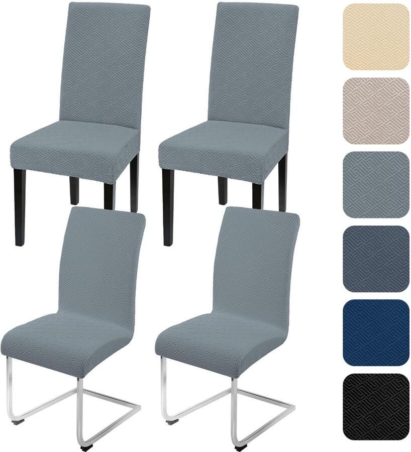 Ibenzoa Set van 4 elastische stoelhoezen voor eetkamerstoelen en schommelstoelen