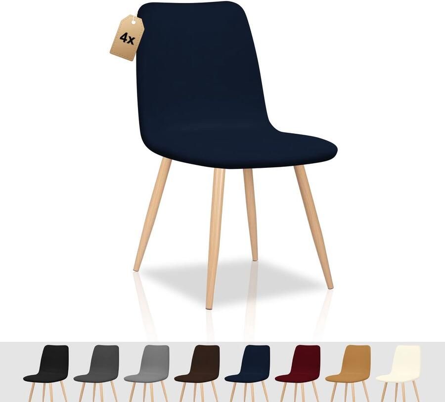 Ibenzoa Set van 4 Elastische Stoelhoezen voor Interieurstijlen Afneembaar en Wasbaar