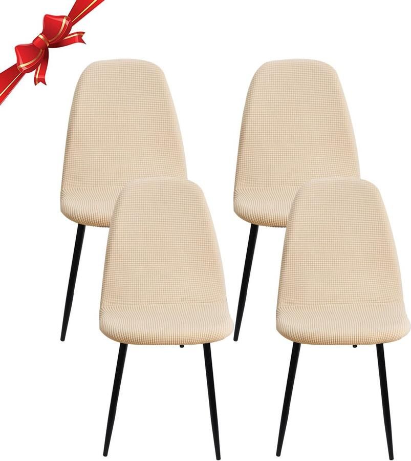 Ibenzoa Set van 4 Elegante Stretch Stoelhoezen voor Eetkamerstoelen Wasbaar en Antislip Design