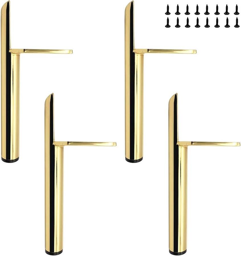 Ibenzoa Set van 4 Gouden Metalen Meubelpoten Verstelbare DIY Tafel- en Kastpoten (15cm)