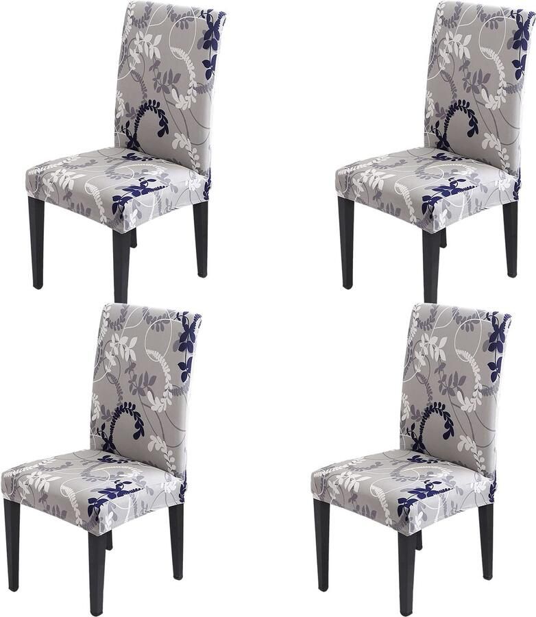 Ibenzoa Set van 4 Luxe Stretch Stoelhoezen voor Eetkamerstoelen Verwijderbaar en Wasbaar voor Gelegenheden