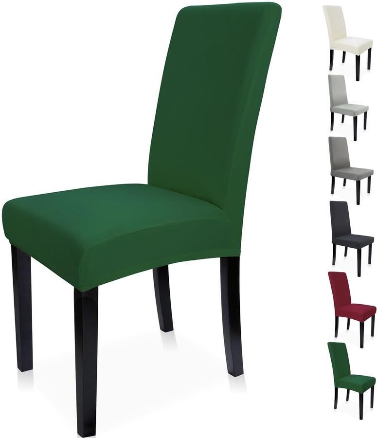 Ibenzoa Elegante Donkergroene Stoelhoezen Set van 6 voor Gelegenheden