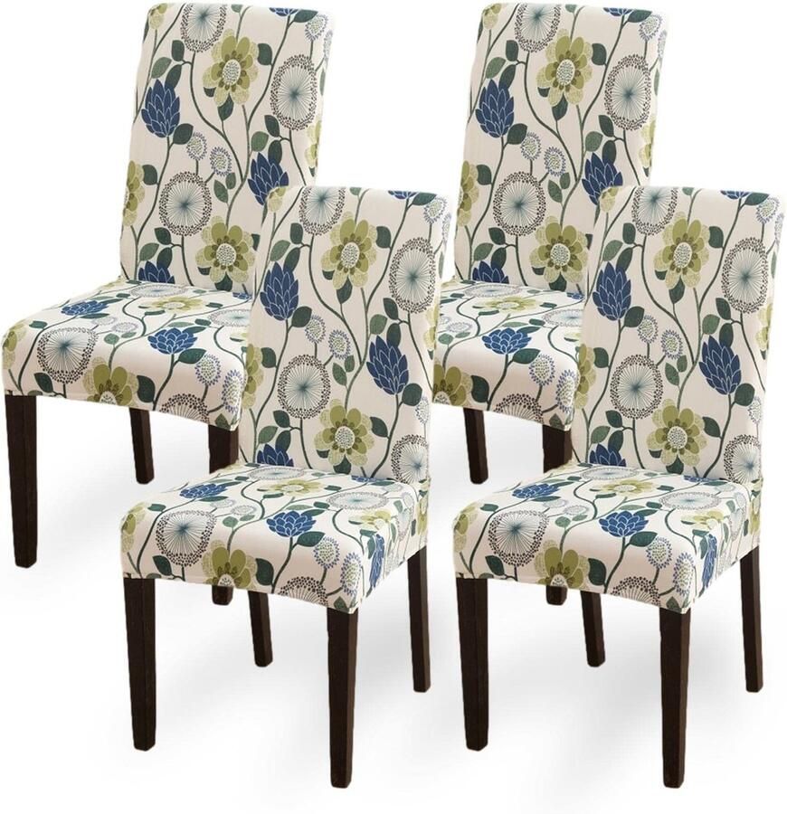 Ibenzoa Set van 4 Luxe Stretchbare Stoelhoezen voor Eetkamerstoelen Wasbaar en voor Gebruiken