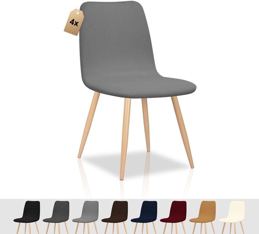 Ibenzoa Set van 4 Moderne Stoelhoezen Stretch en Wasbaar voor Stoelen