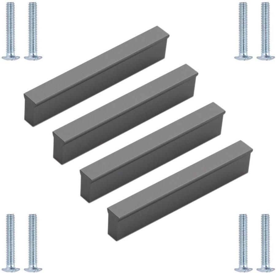 Ibenzoa Set van 4 stijlvolle grijze keukengrepen voor moderne uitstraling in je keuken