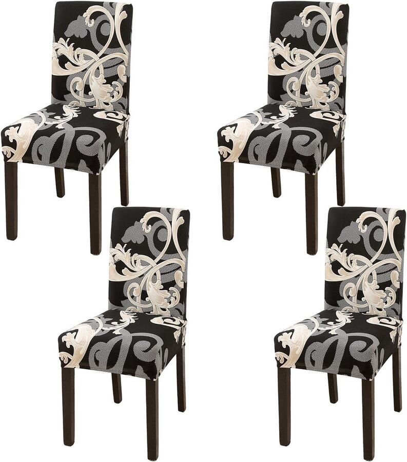 Ibenzoa Set van 4 Stretch Stoelhoezen voor Eetkamerstoelen Duurzame Bescherming en Stijlvolle Verfraaiing