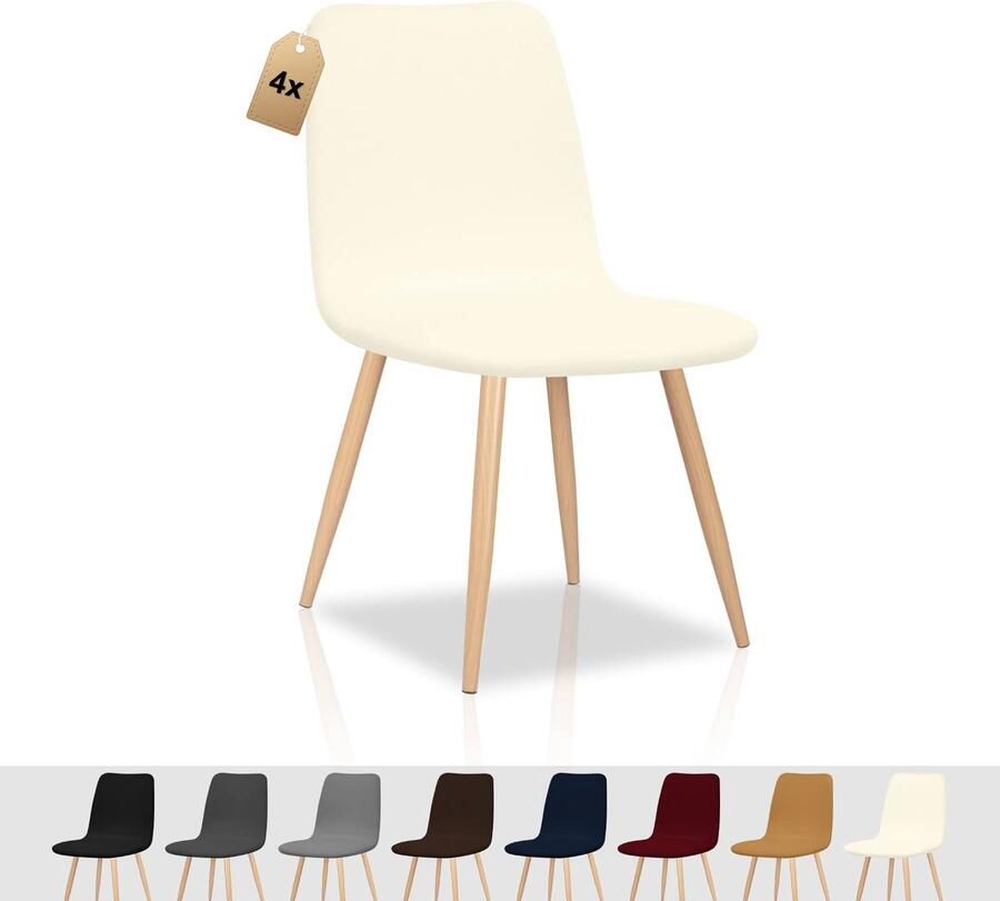 Ibenzoa Set van 4 Stretchbare Stoelhoezen voor Interieurs Afneembaar en Wasbaar