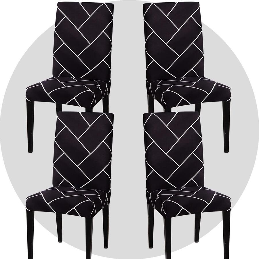 Ibenzoa Set van 4 Super Rekbare Stoelhoezen voor Eetkamerstoelen Bruiloften en Evenementen
