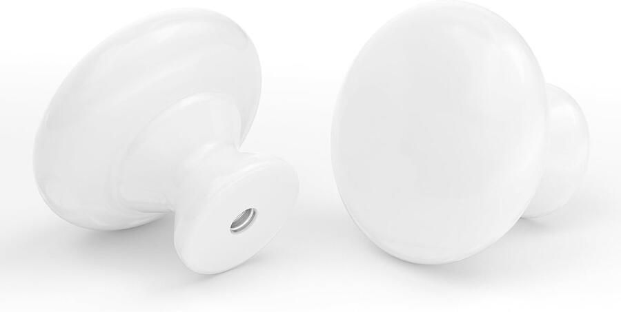 Ibenzoa Set van 4 Witte Kastknoppen Meubelknoppen voor Kasten en Lades met Eenvoudige Installatie