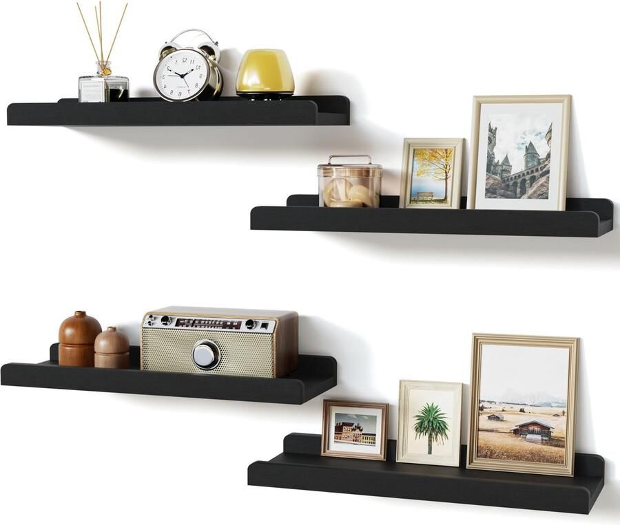 Ibenzoa Set van 4 Zwevende Wandplanken in U-vorm voor Moderne Interieurs