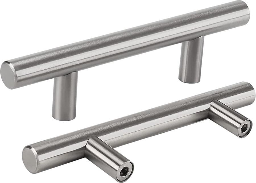 Ibenzoa Kastgrepen Set van 10 Stuks Roestvrij Staal Geborsteld Zilver 64 mm Gatafstand