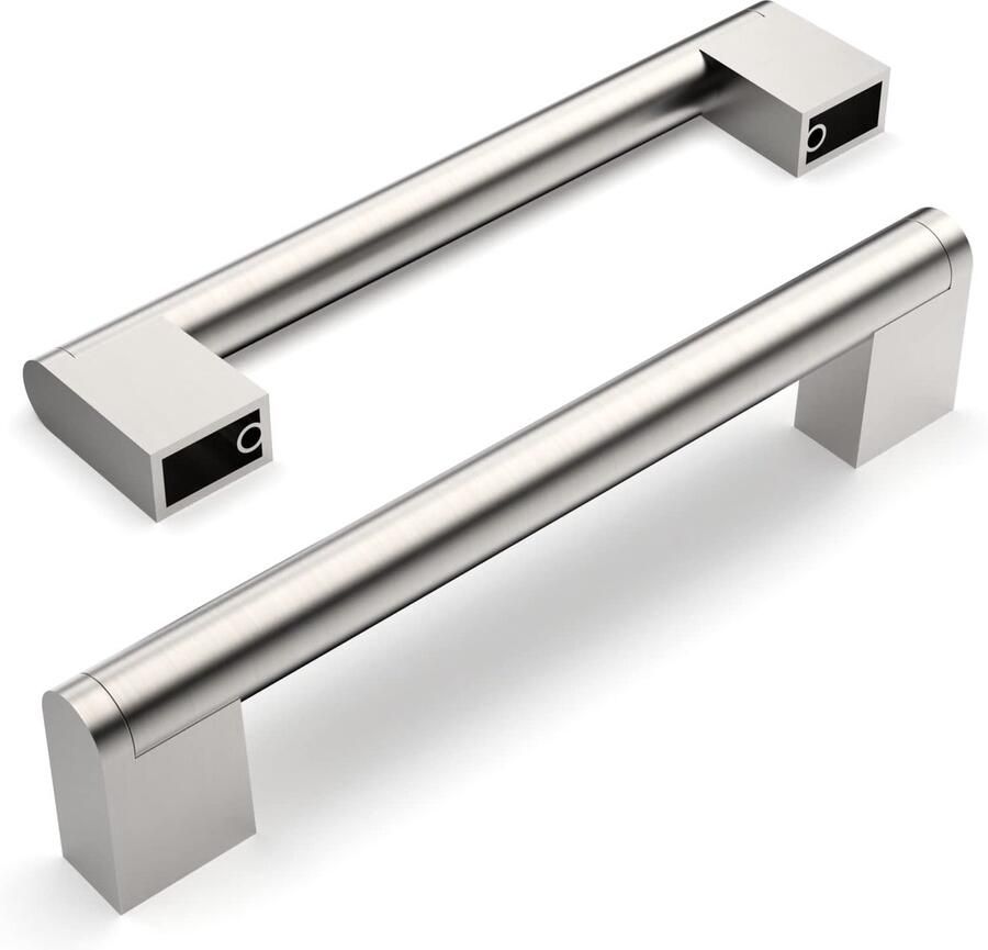 Ibenzoa Set van 5 roestvrijstalen kastgrepen met geborsteld nikkel afwerking voor keukens