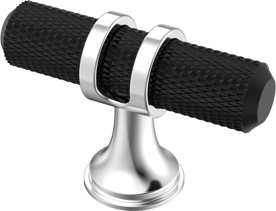 Ibenzoa Set van 50 Meubelknoppen Zwart met Zilveren Accenten – Perfect voor Kast Lade en Deur