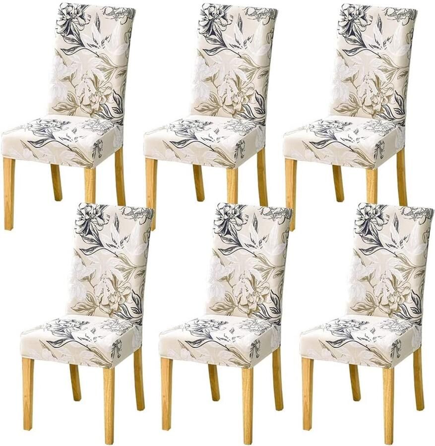 Ibenzoa Set Van 6 Luxe Stretchbare Stoelhoezen Voor Eetkamer Feest Restaurant En Keukenstoelen